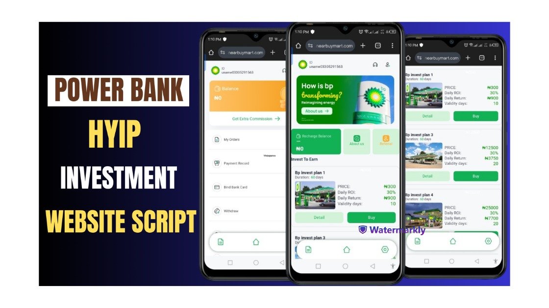Power Bank Hyip Investment website source code 2025