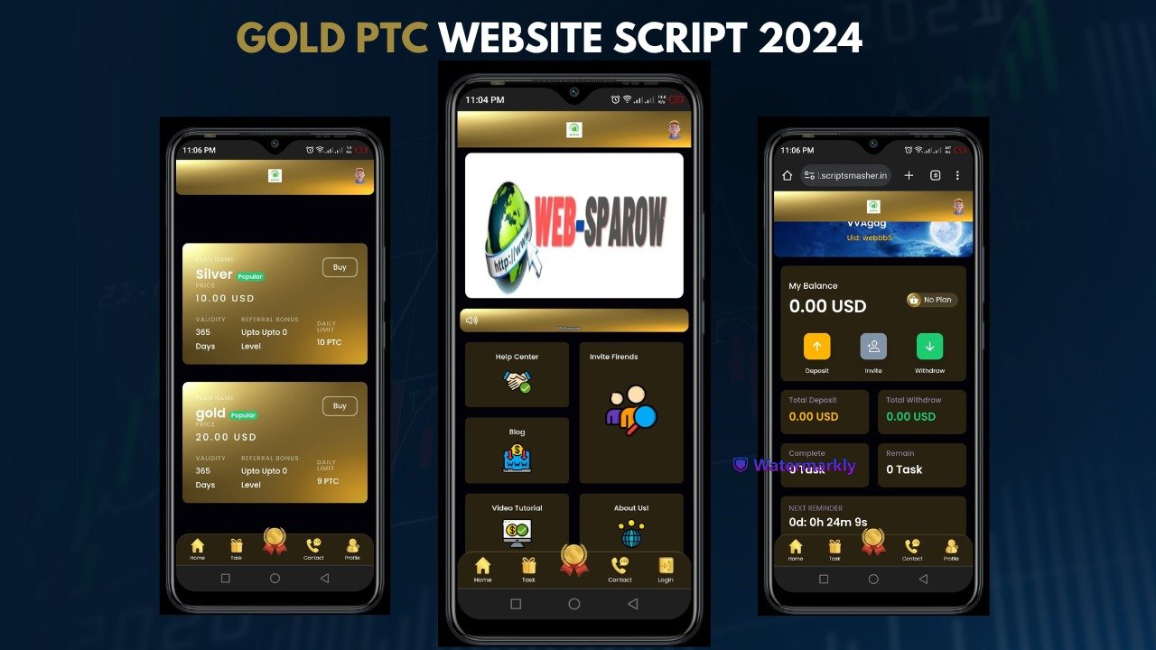 Gold Ptc Website Script 2024 - Ptc app