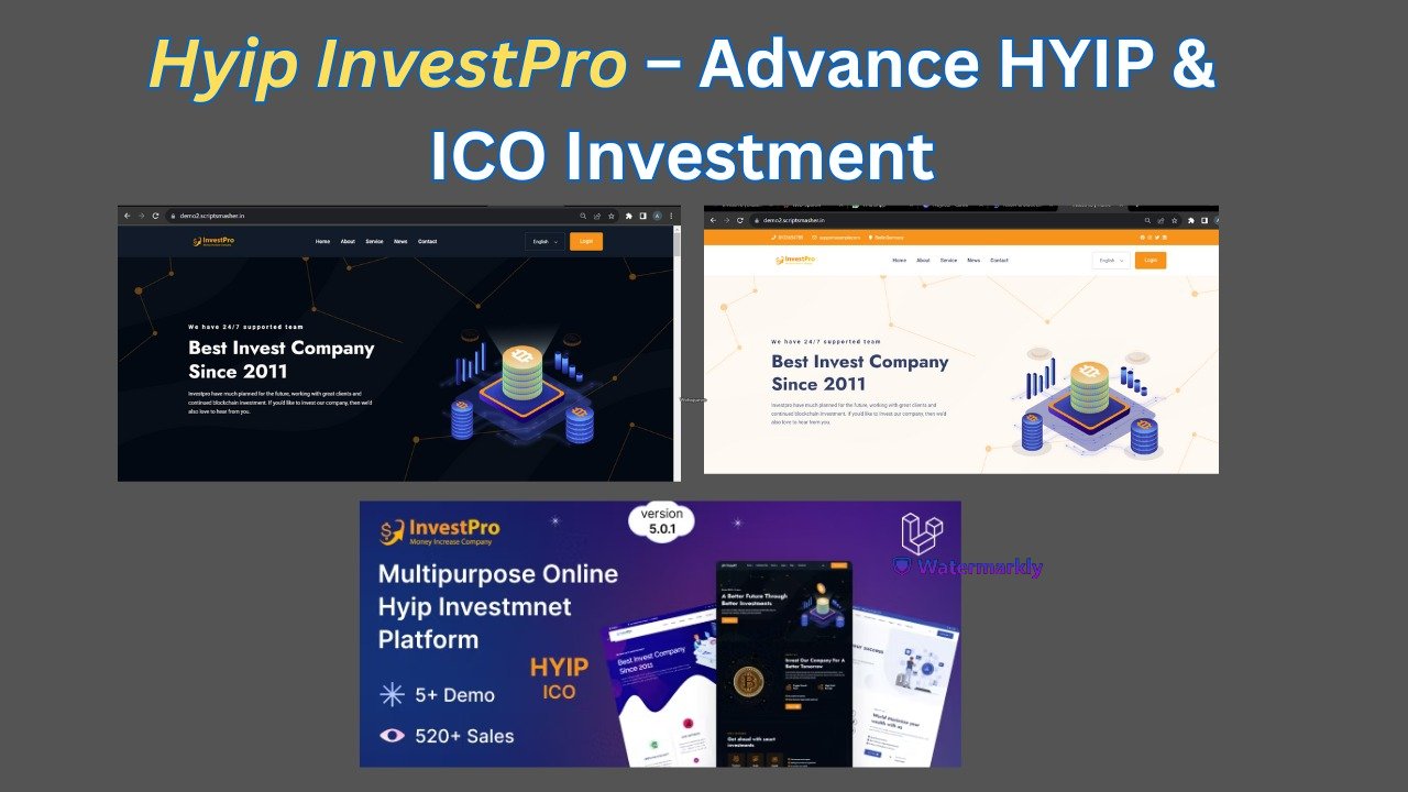 Hyip InvestPro – Advance HYIP & ICO Investment Wallet & Banking Platform
